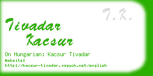 tivadar kacsur business card